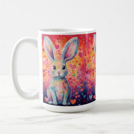 Valentijn Colorburst Cottontail bunny roze en pur Koffiemok