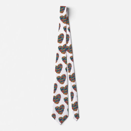 Valentijn Colorful Heart Stropdas (Voorkant)