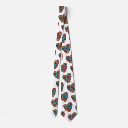 Valentijn Colorful Heart Stropdas (Achterkant)