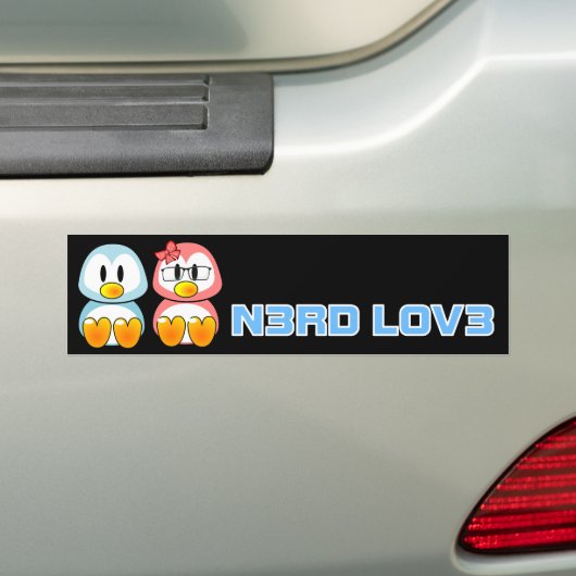 Valentijn: Computer Geek Leet Speak Love Bumpersticker (Op auto)