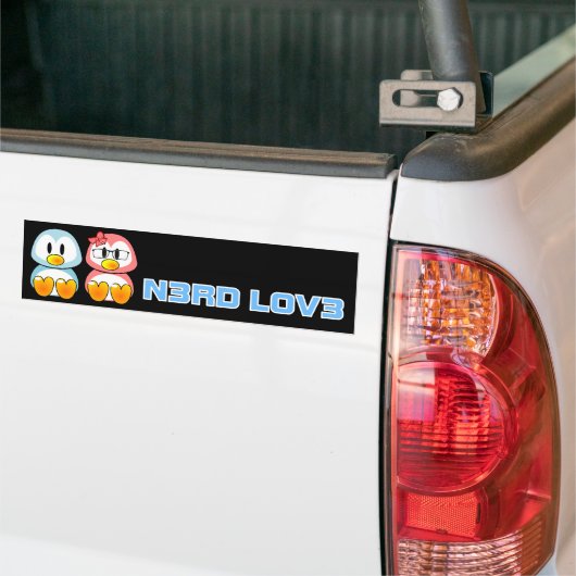 Valentijn: Computer Geek Leet Speak Love Bumpersticker (Op Truck)