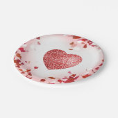 Valentijn Confetti Red Glitter Heart Paper Bord (Gekanteld)