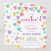 Valentijn Conversation Hearts Baby shower Kaart (Voorkant / Achterkant)