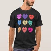 Valentijn Conversation Hearts Snoep Happy Valentin T-shirt (Voorkant)