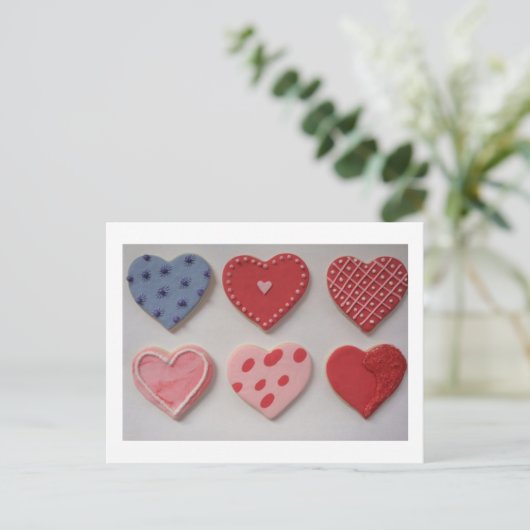 Valentijn Cookie Hearts Feestdagenkaart (Staand voorkant)