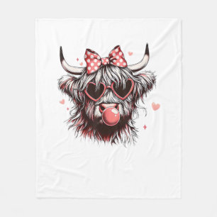 Valentijn Coquette Bow Heifer Highland Koe Blowing Fleece Deken