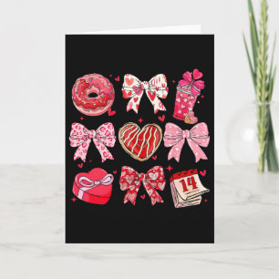 Valentijn Coquette Strik Snoep Donut Chocolade Mei Kaart