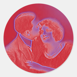  Valentijn Couple in rood Ronde Sticker