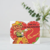  Valentijn Cowboy Hog Feestdagenkaart (Staand voorkant)