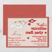 Valentijn Craft Party of Birthday Party Kaart (Voorkant / Achterkant)