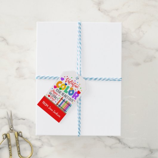 Valentijn Crayon Gift Label Cadeaulabel (Met Touw)