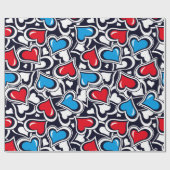 Valentijn Crazy Hearts | Valentijn Gift Wrap Cadeaupapier (Vlak)