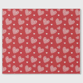 Valentijn Creative Cute Heart Red Pattern Cadeaupapier (Vlak)