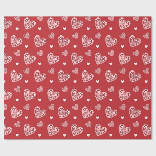 Valentijn Creative Cute Heart Red Pattern Cadeaupapier (Vlak)