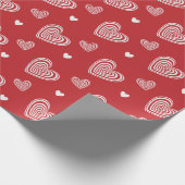Valentijn Creative Cute Heart Red Pattern Cadeaupapier (Hoek)
