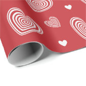Valentijn Creative Cute Heart Red Pattern Cadeaupapier (Rol Hoek)