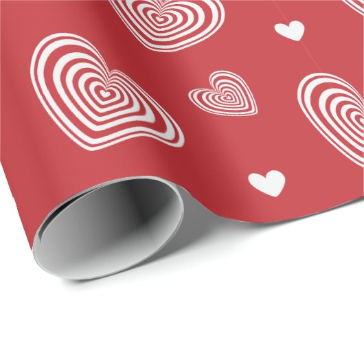 Valentijn Creative Cute Heart Red Pattern Cadeaupapier (Rol Hoek)