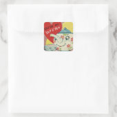  Valentijn Cup in Tea Vierkante Sticker (Tas)