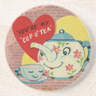 Valentijn Cup in Tea Zandsteen Onderzetter