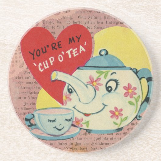  Valentijn Cup in Tea Zandsteen Onderzetter (Voorkant)