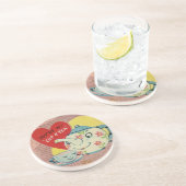  Valentijn Cup in Tea Zandsteen Onderzetter (Zijkant)