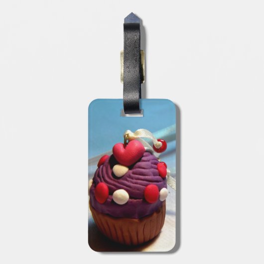 Valentijn Cupcake Bagagelabel (Achterkant verticaal)
