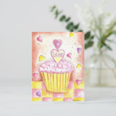 Valentijn Cupcake Feestdagenkaart (Staand voorkant)
