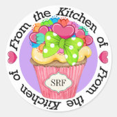 Valentijn Cupcake Kitchen Sticker (Voorkant)