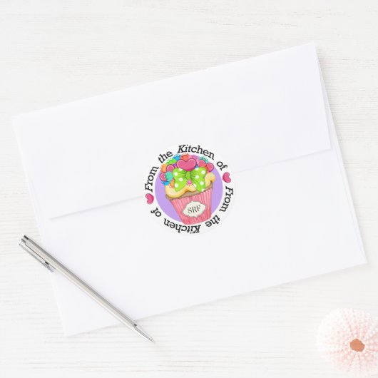 Valentijn Cupcake Kitchen Sticker (Envelop)