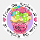Valentijn Cupcake Kitchen Sticker (Voorkant)