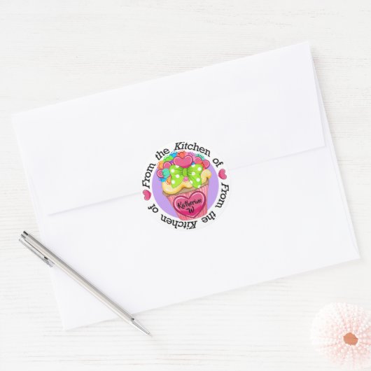 Valentijn Cupcake Kitchen Sticker (Envelop)