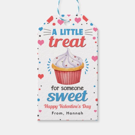 Valentijn Cupcake Labels, Classroom Valentijns Lab Cadeaulabel (Voorkant)