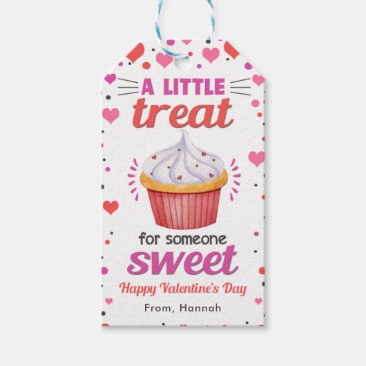 Valentijn Cupcake Labels, Classroom Valentijns Lab Cadeaulabel (Voorkant)