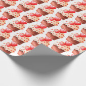 Valentijn cupcake met hartjes cadeaupapier (Hoek)