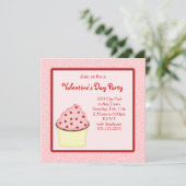 Valentijn Cupcake Party nodigt uit Kaart (Staand voorkant)
