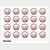 Valentijn Cupcakes Ronde Sticker (Vel)