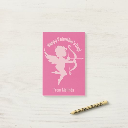 Valentijn Cupid aangepaste naam Post-it notities Post-it® Notes (Op bureau)