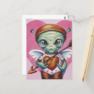 Valentijn Cupid Alien Briefkaart