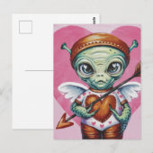 Valentijn Cupid Alien Briefkaart (Voorkant / Achterkant)