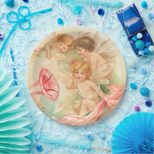 valentijn cupid angel 1 papieren bordje (Feest)