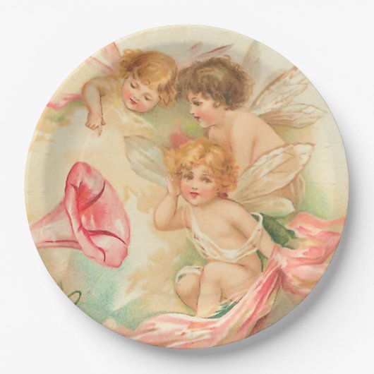 valentijn cupid angel 1 papieren bordje (Voorkant)