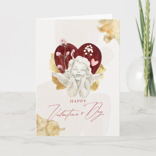  Valentijn Cupid Angel Bedankkaart (Voorkant)
