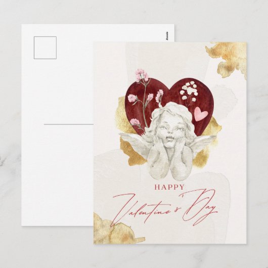  Valentijn Cupid Angel Feestdagenkaart (Voorkant / Achterkant)