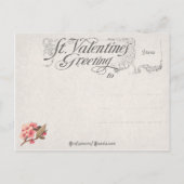  Valentijn Cupid en Floral Heart Feestdagenkaart (Achterkant)