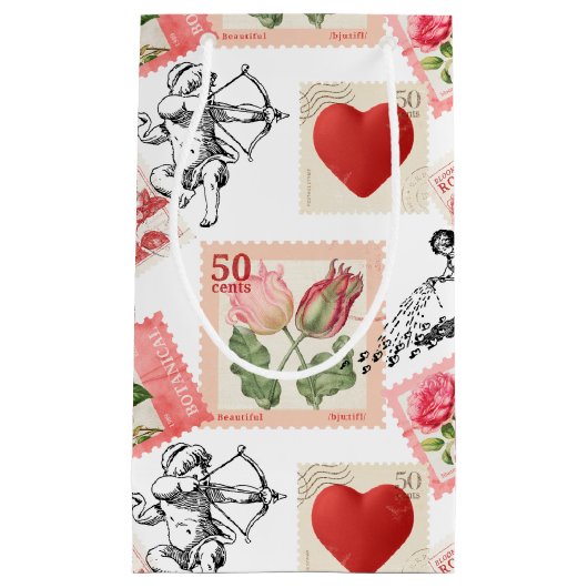  Valentijn Cupid en Stamps Klein Cadeauzakje (Voorkant)
