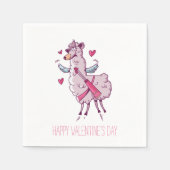Valentijn Cupid Llama Servet (Voorkant)