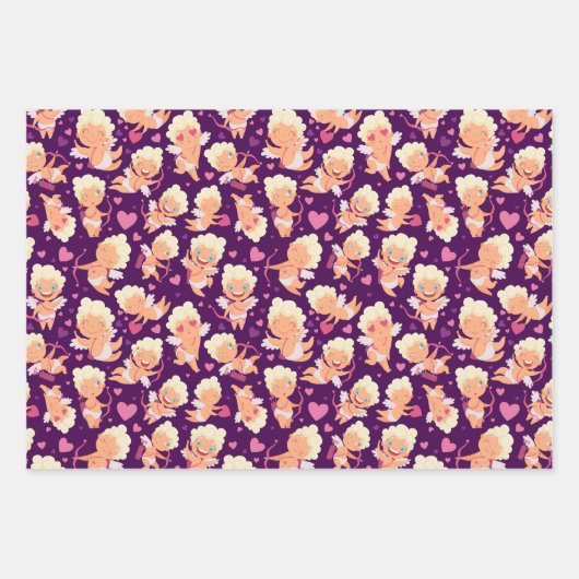 Valentijn Cupid Love Wrapping Paper Set van 3 (Voorkant)