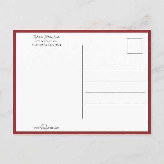  Valentijn Cupid met roze rozen Briefkaart (Achterkant)