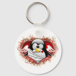 Valentijn Cupid Tux Sleutelhanger