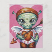 Valentijn Cupido Alien Briefkaart (Voorkant)